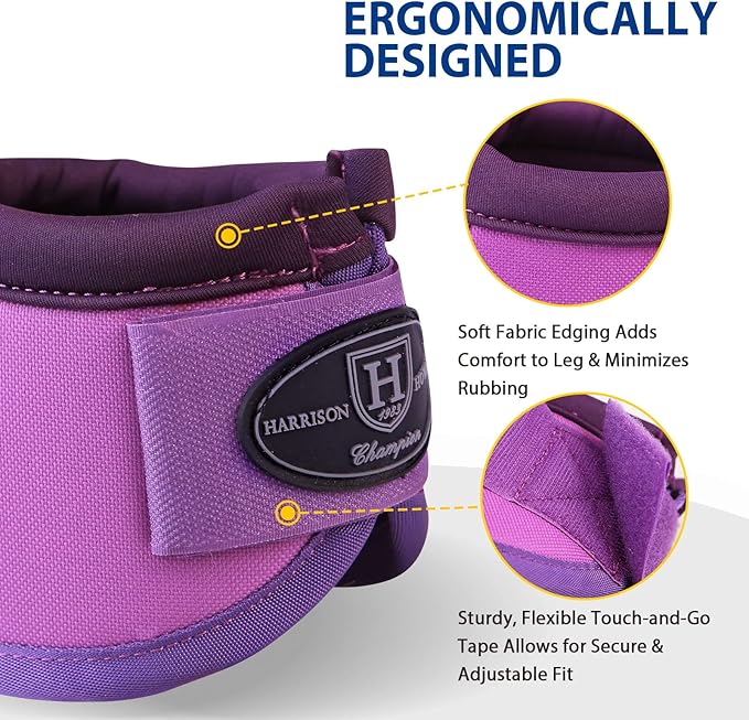 Harrison Howard Horse Bell Boots Overreach Bell Boots No-Turn Bell Boots for Horse-Durable Protective Hoof Boot