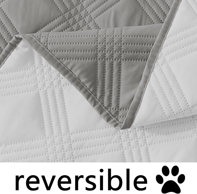 hyha Waterproof Dog Blanket, Reversible Pet Bed Blanket, Soft Sofa Couch Cover for Dogs Washable, Waterproof Pet Couch Covers for Sofa Puppy Cats Furniture Protector(40"x80", Grey/Light Grey)