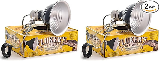 Fluker's Clamp Lamp, Heavy Duty, 75-Watt Maximum | On/Off Switch | 5.5" Diameter | Pack of 2 | UL/CUL Approved