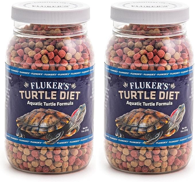 Fluker's Aquatic Turtle Diet, Food Pellets for Turtles, 8 oz (Pack of 2)
