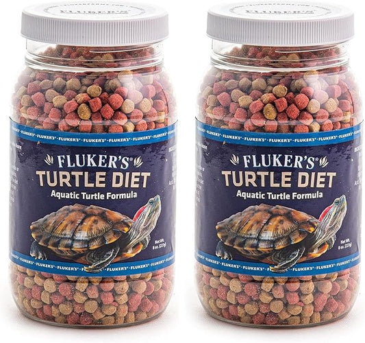 Fluker's Aquatic Turtle Diet, Food Pellets for Turtles, 8 oz (Pack of 2)