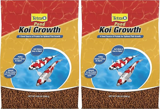 TetraPond Koi Growth 4.85 Pounds, Soft Sticks, Pond Fish Food (Pack of 2)