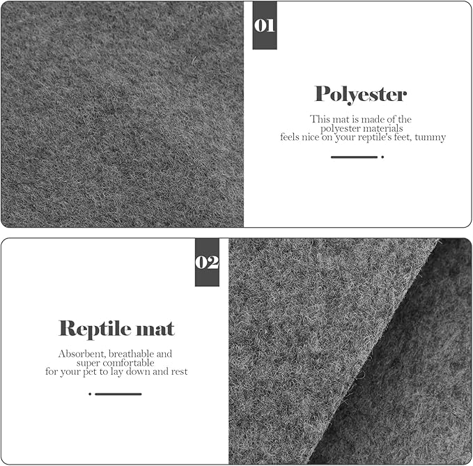 ibasenice Reptisoil Reptile Carpet: Terrarium Bedding Substrate Liner Reptile Cage Mat Supplies for Bearded Dragon Lizard Tortoise Leopard Gecko Snake, 2 pcs