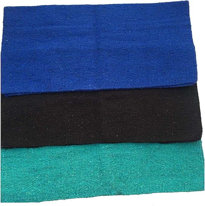 Majestic Ally Solid Color 34"x 36" Traditional Acrylic Saddle Blanket with Hemline Edges-3.7 lbs (Black)