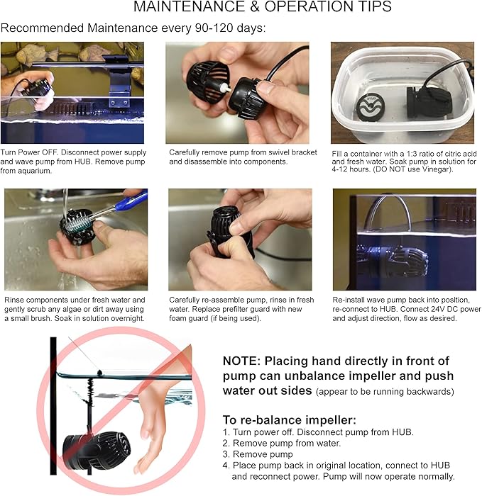 CURRENT USA 660 GPH eFlux Nano Wave Maker Pump Kit (6000) | Magnetic DC Powerhead with LED Display Controller for Saltwater Tank, 132-660 GPH Aquarium Water Circulation Pump 5 to 30 Gallon, Black