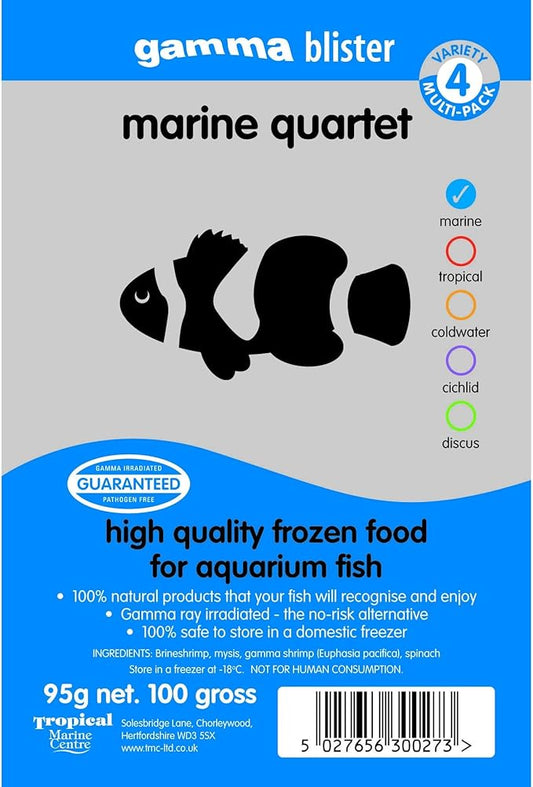 Tropical Marine Centre Gamma Frozen Food Marine Quintet Blister Pack Fish Food, 570 Grams, Pack of 6