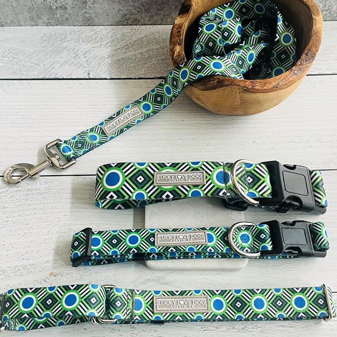 Lucky Love Dog - Easy Click Buckle Dog Collar with Leash Set Combo, Durable & Comfortable for Male & Female Dogs, Pet Collar for Small Dogs, Secure Fit - Leo Combo, Small