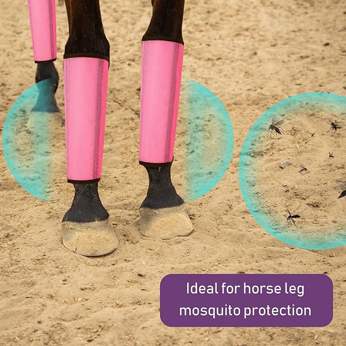 Paterr Set of 24 Mesh Fly Boots for Horse Loose Breathable Mesh Horse Boots Protective Horse Leg Wraps Horse Leggings for Preventing Flies and Mosquitoes Bites