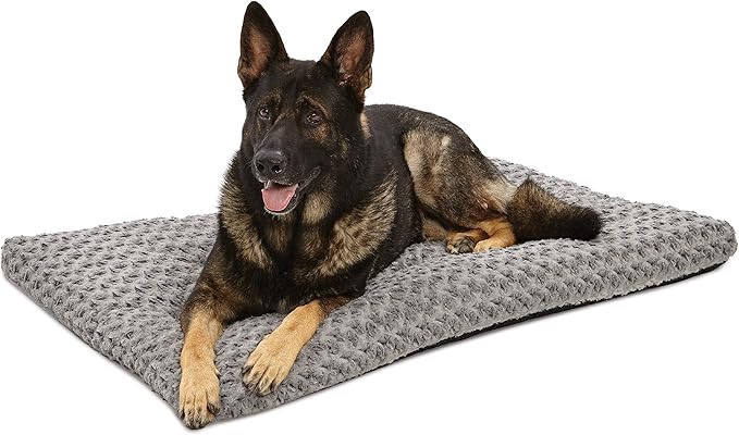 MidWest Homes for Pets XL QuietTime Deluxe Gray Ombre Swirl Plush Pet Bed, Machine Washable, Non-Skid Bottom, Soft Crate Mat for 48-inch Crates