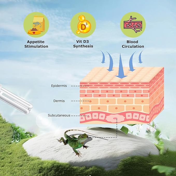 HARTOMPET 5.0 UVB Linear Tube 26W, Tropical Terrarium Lamp for Chameleon, Iguana, Frog, Reptile Habitat Light