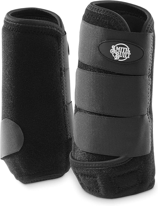 SmithBuilt Neoprene Athletic Front Boots for Horse, Large - Pair of Equine Protective Sport Wraps