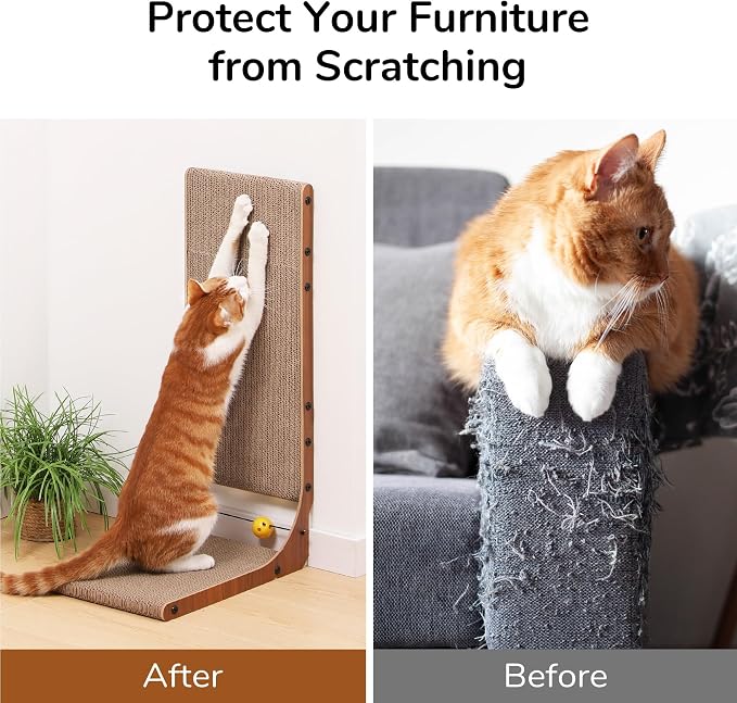 FUKUMARU Cat Scratcher for Indoor Cats, 26.8 Inch Cat Scratch Pad L Shaped - Image 7