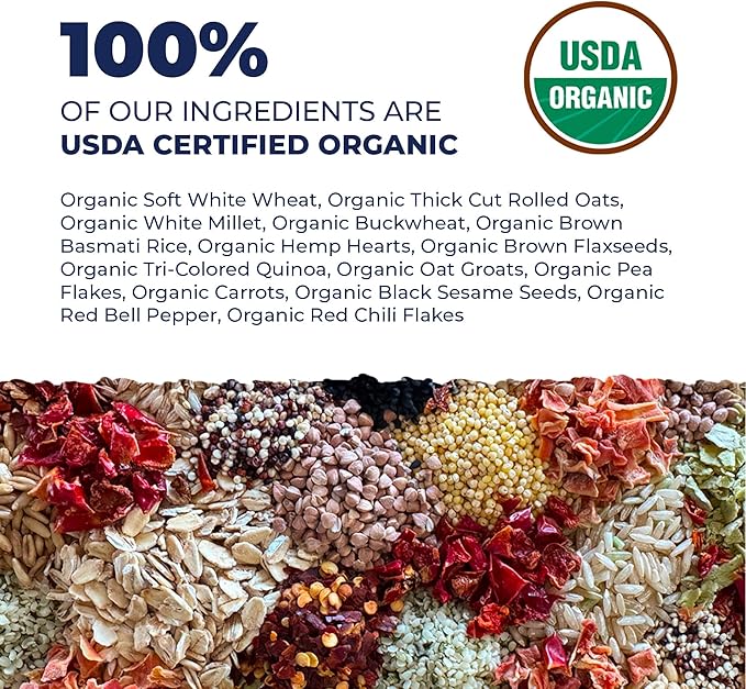 Wild Wellness Organic Parakeet Food, USDA Certified, Non-GMO, for Parakeets and Budgies, 2 lbs