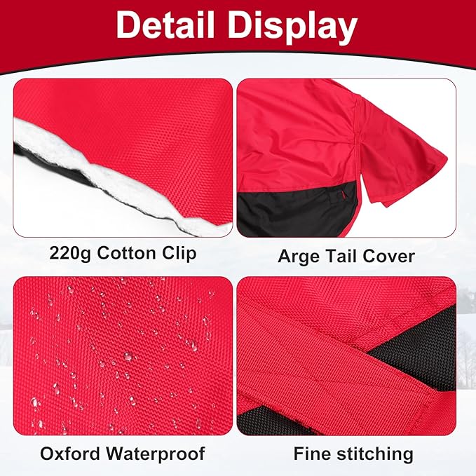 Mini Horse Pony Foal Horse Blankets,1600D Oxford Cold Weather Horse Trunout Sheets, Medium Weight Winter Horse Care Blankets with 280g Filling Liner (Red&Black, US 47 inch/EU 90 cm)