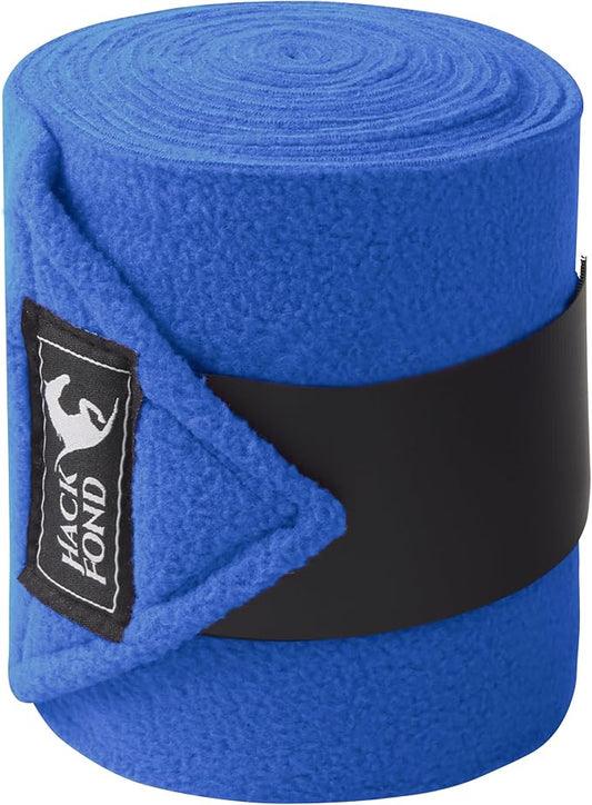 Fleece Horse Polo Leg Wraps Set of 4, 10' Horse Leg Bandages Stable Supplies Equestrian Boots True Blue