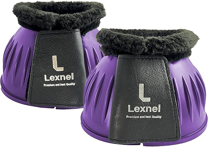 Rubber Bell Boots, Durable Bell Boots for Horse – Superior Hoof Protection and Comfort 1 Pair (Purple, X-Large)