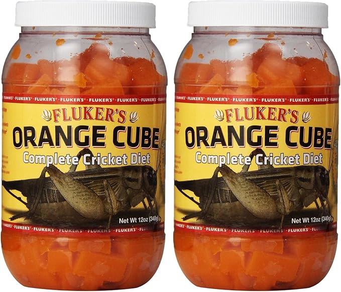 Fluker's Orange Cube Complete Cricket Diet,Gut Load Food for Feeder Insects and Live Crickets,Provides Vitamins,Minerals,and Hydration,12 oz,(Pack of 2)