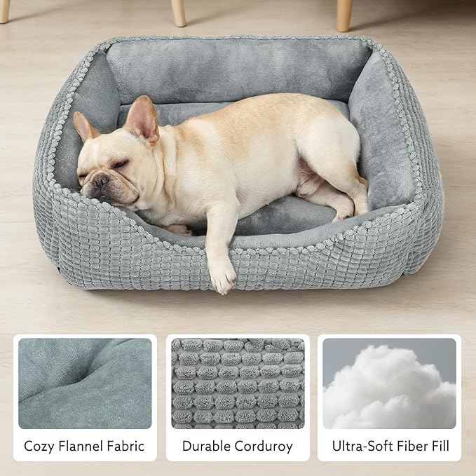 MIXJOY X-Large Dog Bed for Large, Medium, Small Dogs - Rectangle, Washable, Orthopedic, Soft Calming Sleeping Puppy Bed - Durable Pet Cuddler with Anti-Slip Bottom - XL (35"x25"x9")