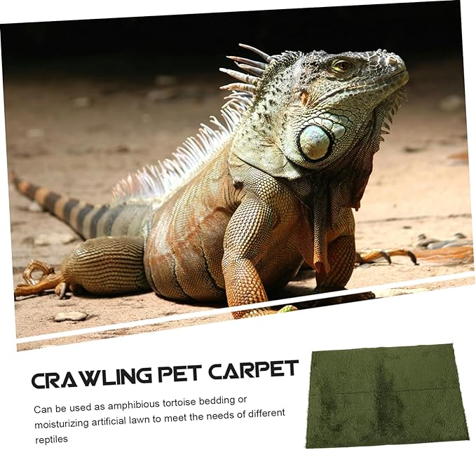 Reptile Carpet Mat for Bearded Dragons Lizards and Turtles Moisture Retaining Substrate Bedding for Terrariums Safe and Comfortable Habitat Liner