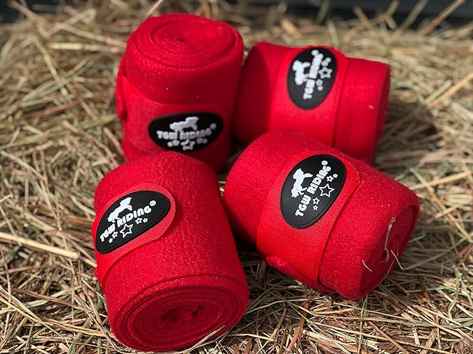 TGW RIDING Horse Polo Leg Wraps, Horse Leg Wraps, Horse Fleece Bandages,4-Pack