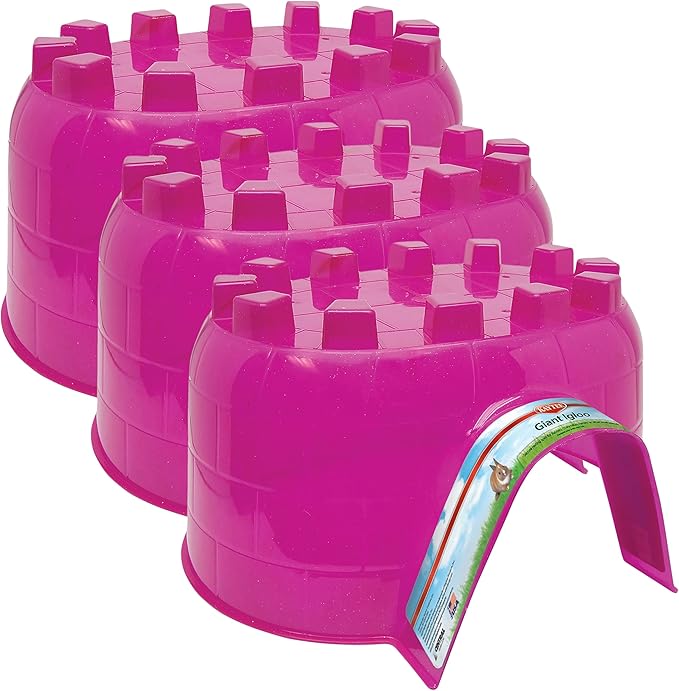 Kaytee Igloo Habitat Hideout for Pet Rabbits, Ferrets, Guinea Pigs, and Other Small Animals, Giant (Pack of 3)