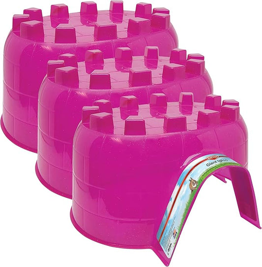 Kaytee Igloo Habitat Hideout for Pet Rabbits, Ferrets, Guinea Pigs, and Other Small Animals, Giant (Pack of 3)