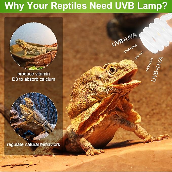 4 Pack UVB Reptile Light Bulb 10.0 Bulb for Desert Reptiles UVB Light Compact Fluorescent Terrarium Lamp for Bearded Dragon, Lizard, Tortoise, Iguanas, Snake, Gecko(26w,Light10.0)