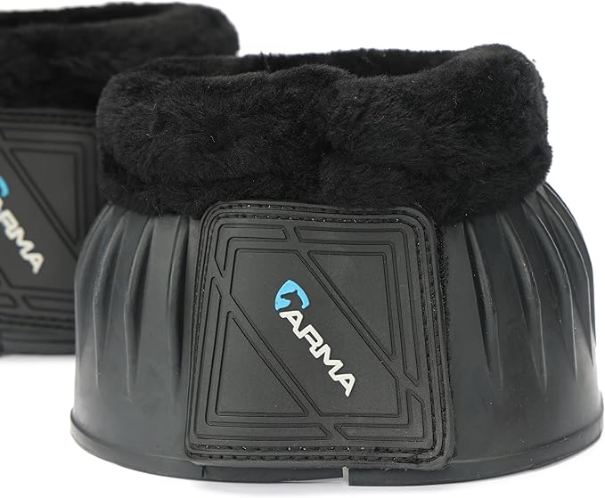 Shires ARMA Fleece Trim Bell Boot (Black, Cob)
