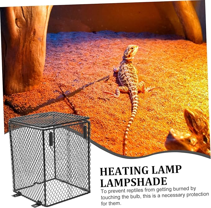 GALPADA Reptile Heat Lamp Mesh Cover Lampshade for Bird Cage Reptile Box Protects Pets from Burns Easy to Install for Turtles Lizards and Birds