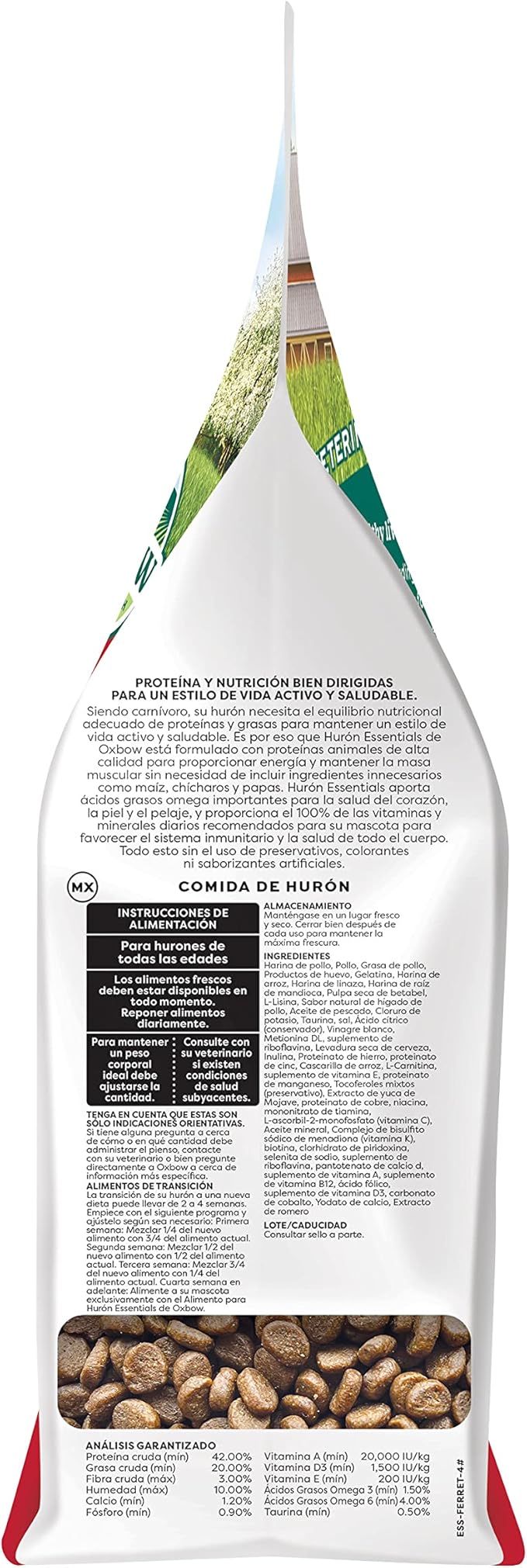 Oxbow Essentials Ferret Food,Vitamin & Mineral Rich Formula for Ferret,High Protein Food & High Fat,Small Animal Pet Products, Made in USA,4 lb Bag,(Pack of 2)