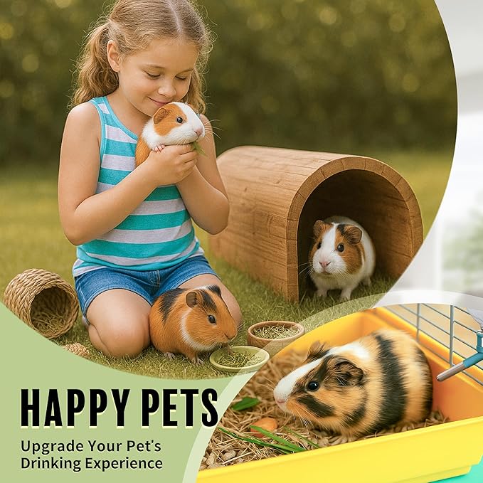 Choco Nose Patented No-Drip Water Bottle/Feeder for Guinea Pigs/Hamsters/Bunnies/Ferrets/Other Small Pets, Critters and Animals - for Cages, Crates or Wall Mount. 10.2oz. Nozzle 10mm, Green 2pk(C128)