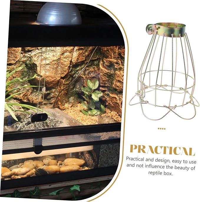 POPETPOP Reptile Tank Heat Lamp Cover Insulation Mesh Shade for Reptile Habitat Lighting Prevent Burns with Efficient Heat Dissipation Easy Installation Compatible with Various Terrariums