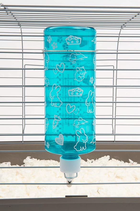 Lixit® Critter Bright Water Bottles for Hamsters, Rabbits, Chinchillas, Ferrets, Guinea Pigs and Other Small Animals - Made in USA (Blue (Pack of 3), 32 Ounce)