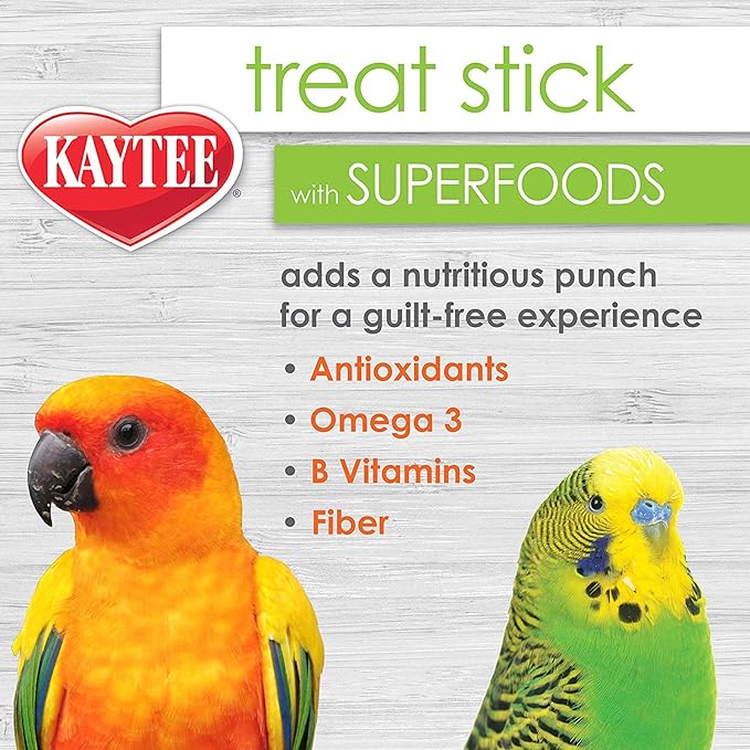 Kaytee 6 Pack of Birid Treat Sticks with Superfoods, Small to Medium, with Spinach and Kale3