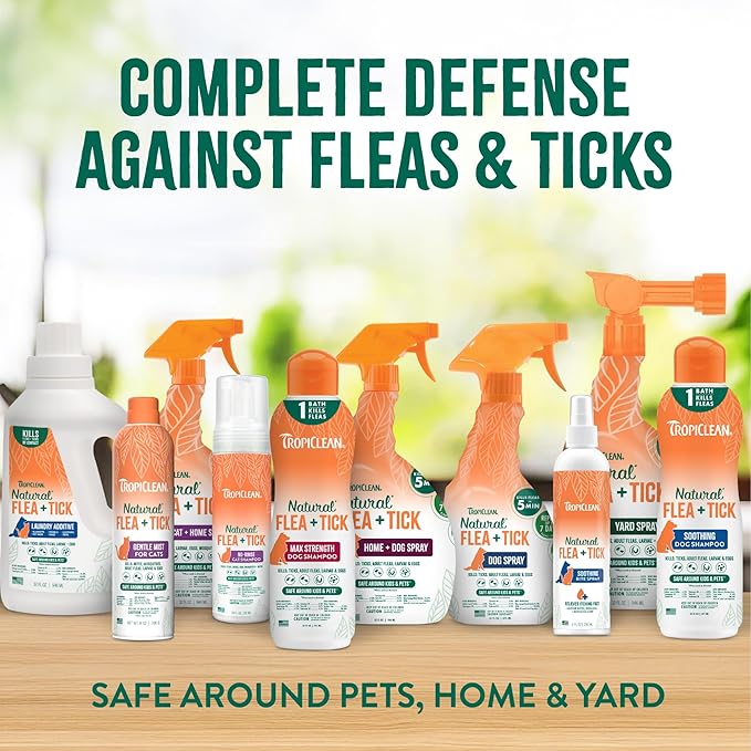 TropiClean Flea and Tick Laundry Additive, Laundry Detergent Booster, Safe for Dogs, Cats, & Home, Powerful Treatment Laundry Addition, 32oz