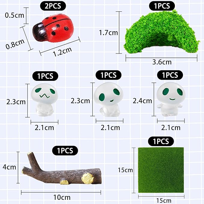 VERTUPET 4''x4''x8'' Jumping Spider Enclosure with Accessories, Acrylic Arboreal Reptile Tank with Resin Branch, Glow Fairies, Hideout & Artificial Grass Mat, Reptile Habitat Box for Spiders
