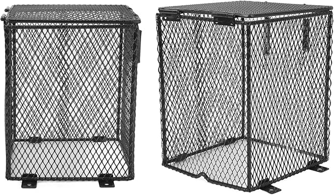 Tyenaza Reptile Lamp Cover Professional Prevents Scald Protective Reptile Heater Lamp Guard for Lizards Terrapins Snakes (Quadrate 2.3in)