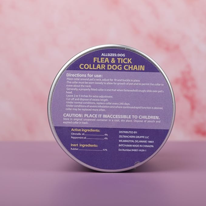 4 Pack Flea Collar for Dogs, 25 inch Adjustable Flea & Tick Prevention Collars with Comb for Small Medium and Large Dog, Waterproof Flea Control Collar Safe for All Breeds, Purple