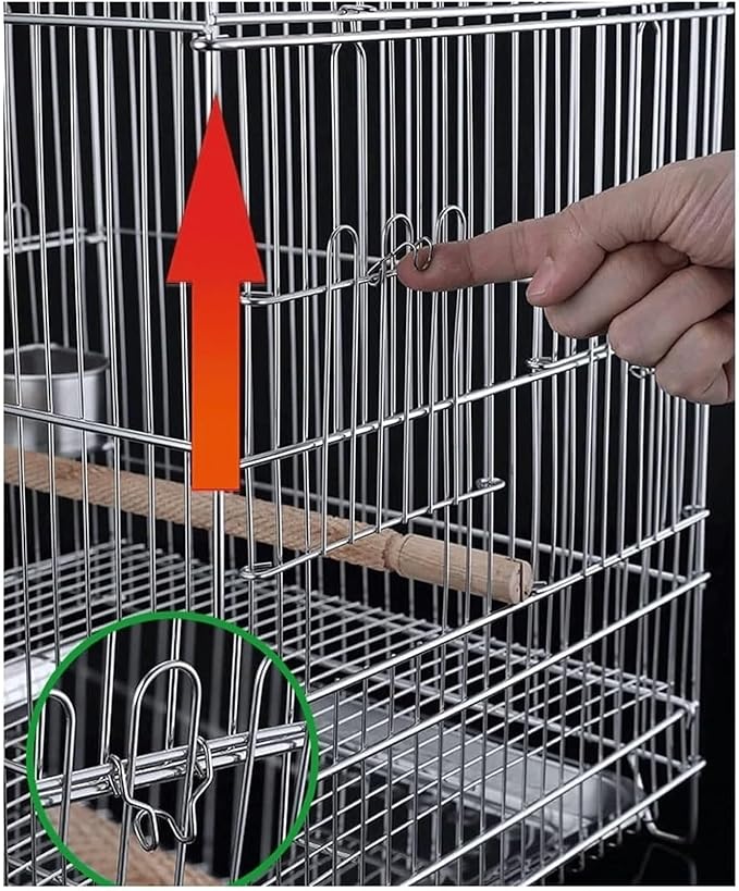 Bird Cage Hanging Bird Aviary Stainless Steel Tall Tiel Cage Parrot Cage Flight Birdcag Bird Carrier Travel Cage w/Detachable Tray
