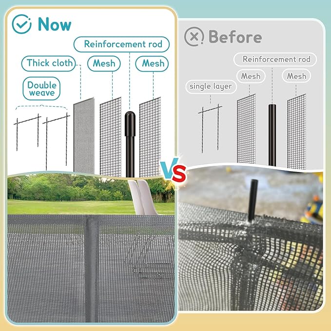 180'' Retractable Baby Gates Extra Wide for Stairs,42" Extra Tall Retractable Dog Gate for Doorways, Deck, 15 Foot Indoor/Outdoor Retractable Gate with Reinforced Rods, Grey Retractable Garage Gate