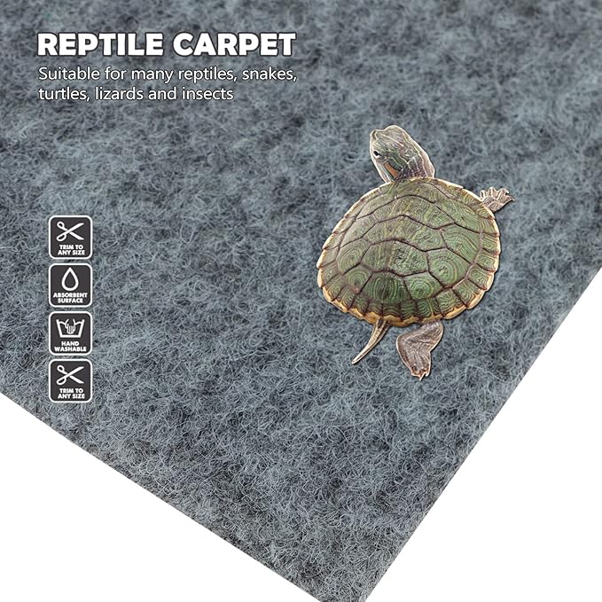 GALPADA Terrarium Liner Reptile Carpet Mat Moisture-Absorbent Bedding for Tortoises Lizards Snakes Easy to Clean Reptile Substrate for Comfortable Habitat