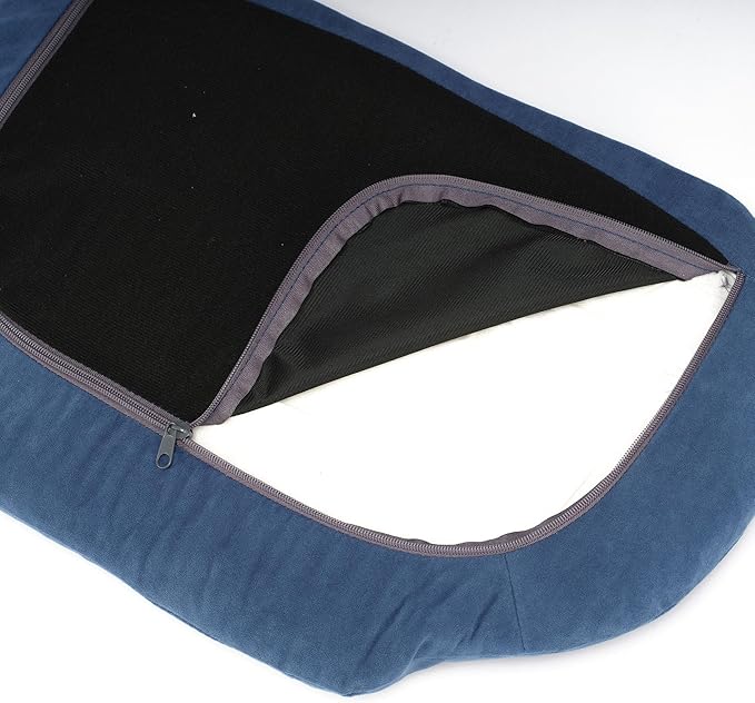 Elevated Dog Bed Pet Sofa with Solid Wood Legs and Bent Soft Backrest, Pet Cat Stool Bed with Velvet Cushion,for Small and Medium Size Dogs Kitten, Blue, Small Size