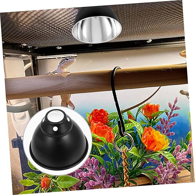 Cabilock 5pcs Reptile Tank Heat Lamp Shade Insulated Reflector for Optimal Light Utilization Easy Installation Fits Standard Reptile Light Fixtures for Lizards and Turtles