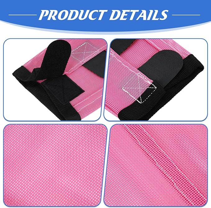 Set of 8 Mesh Fly Boots for Horse Breathable Mesh Horse Boots Protective Loose Wraps Adjustable for Preventing Legs Reduces Flies and Mosquitoes Bites(Blue, Pink,M)