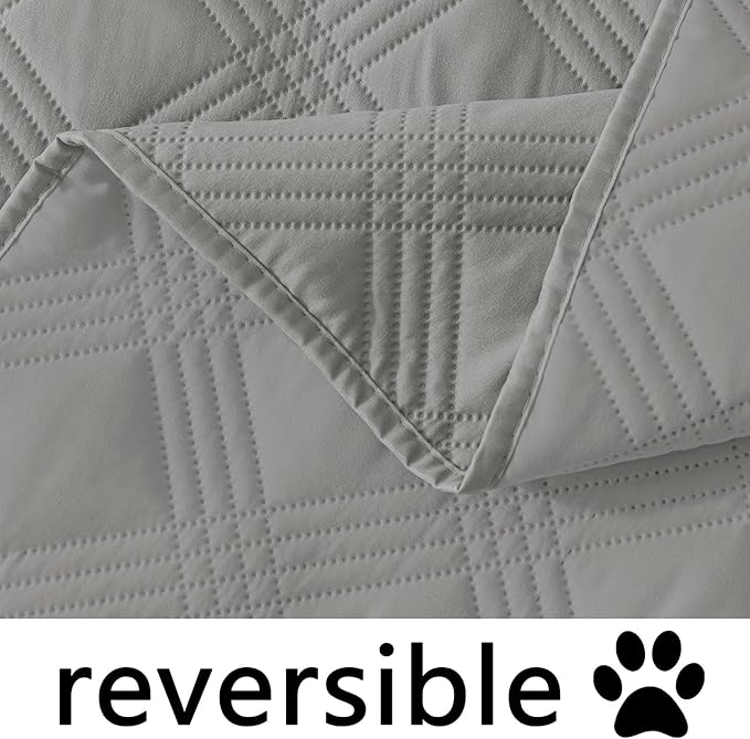hyha Waterproof Dog Blanket, Reversible Pet Bed Blanket, Soft Sofa Couch Cover for Dogs Washable, Waterproof Pet Couch Covers for Sofa Puppy Cats Furniture Protector(30"x53", Grey/Grey)
