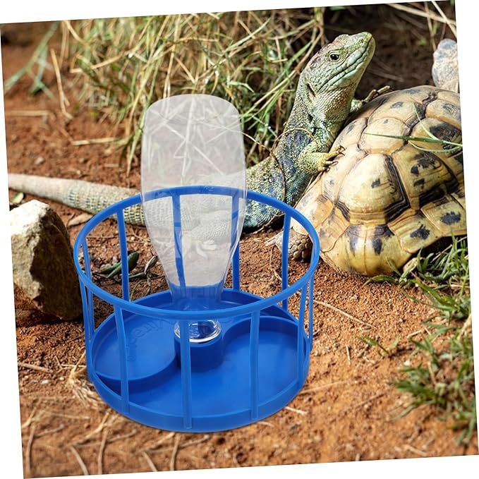 TOYANDONA Reptile Dish Water Tray Auto Feeder Reptile Tortoise Water Bowl Reservoir Leak Design