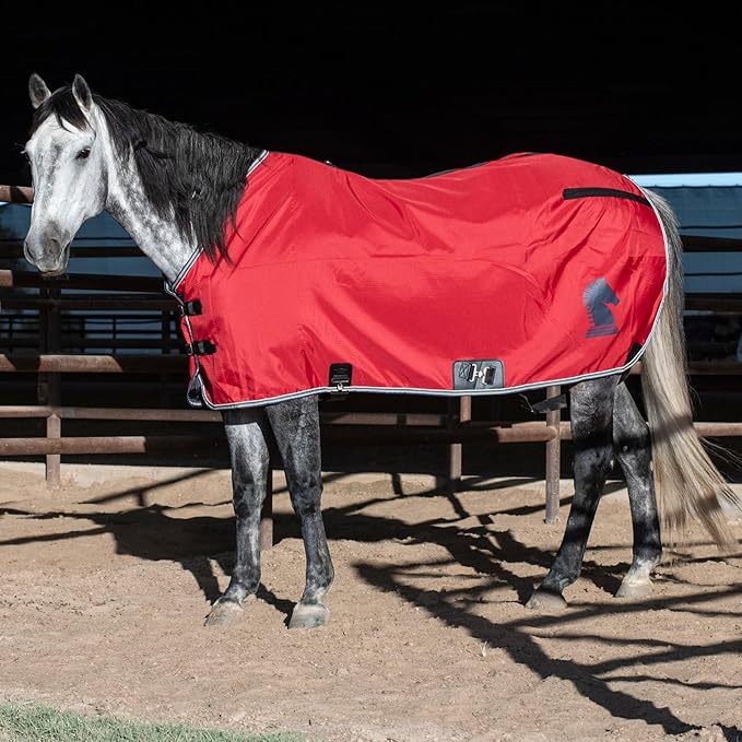 Classic Equine Stable Sheet, Open Front, Cardinal Red, Medium (75" - 77")