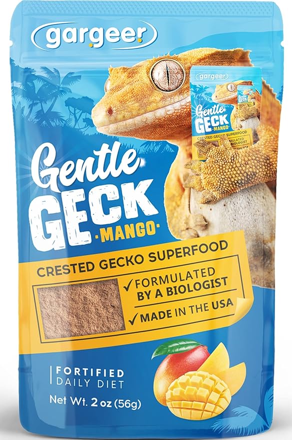 Gargeer 2oz Complete Crested Gecko Food Diet. Premium Mix, Ready to Use Freshly Made Powder. Unique Formula, Developed & Made in the USA. Enjoy! (Mango)