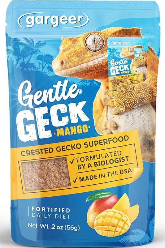 Gargeer 2oz Complete Crested Gecko Food Diet. Premium Mix, Ready to Use Freshly Made Powder. Unique Formula, Developed & Made in the USA. Enjoy! (Mango)