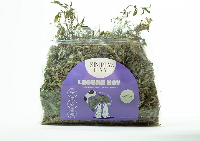 Legume Hay – Premium Perennial Peanut Hay for Rabbits & Small Pets – Sweet, Appetizing Flavor, Nutrient-Rich, All-Natural, Hand-Packed on Family Farms (60 Ounces)